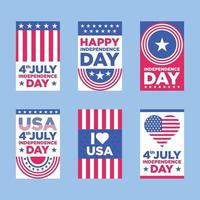 4th July Independence Day Card vector