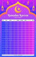 calendario de plantilla de Ramadán vector