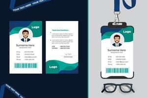 diseño de plantilla de tarjeta de identificación simple con vector