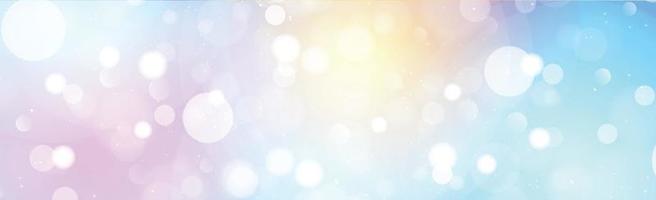 Multicolored blurred bokeh on panorama background vector