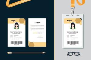 diseño de plantilla de tarjeta de identificación simple con vector