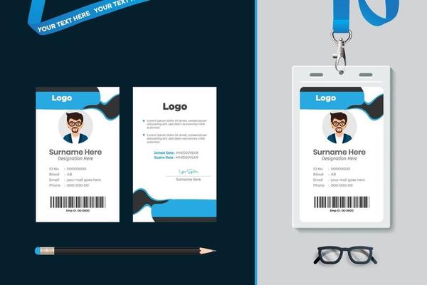 simple Id card template design with vector