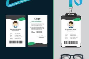 diseño de plantilla de tarjeta de identificación simple con vector