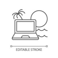 Digital nomad linear icon vector