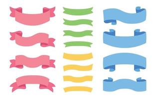 Flat Ribbon Set vector