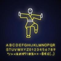 Kung Fu neon light icon vector