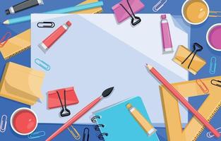 Back to school stationery background vector