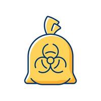 Infectious waste bag RGB color icon vector