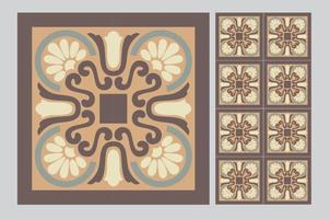 tiles Portuguese patterns antique seamless design in Vector illustration