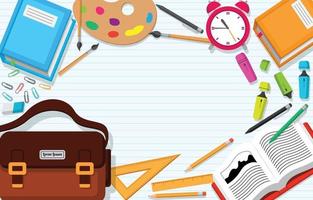 Flat School Supplies Background vector