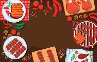 Flat Barbeque Background vector