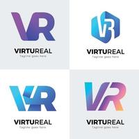 concepto de logo de realidad virtual vector