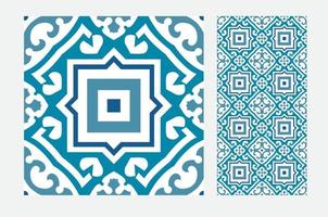 vintage tiles Portuguese patterns antique seamless design in Vector illustration