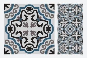 vintage tiles patterns antique seamless design in Vector illustration