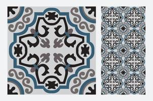 vintage tiles patterns antique seamless design in Vector illustration