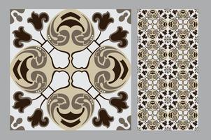 vintage tiles patterns antique seamless design in Vector illustration