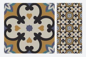 Patrones de azulejos vintage antiguo diseño sin costuras en ilustración vectorial vector