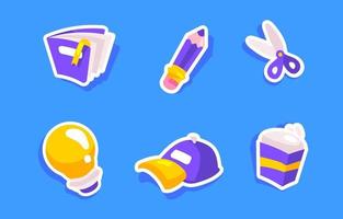 School Equipment Sticker vector