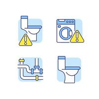 Plumbing RGB color icons set vector