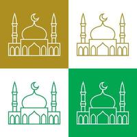 mezquita, simple, vector, iconos, conjunto vector