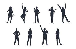 General Adult People Silhouette Set vector