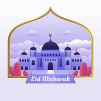 Eid mosque background vector