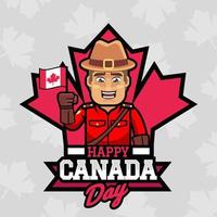 un guardabosques feliz en la ilustración del día de canadá vector