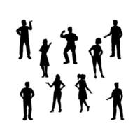 Set of People pose Silhouette vector