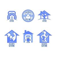 conjunto de logotipos de gimnasio en casa vector