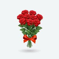 Realistic red rose vector