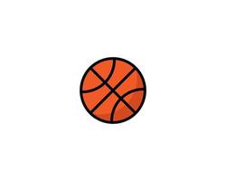 basketball ball isolated on white background. stock vector illustration in flat cartoon style.10 eps.