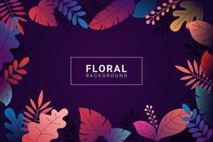 Floral background with gradient colors vector