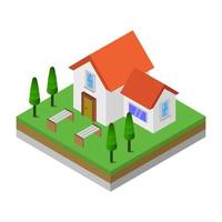 Isometric House On White Background vector