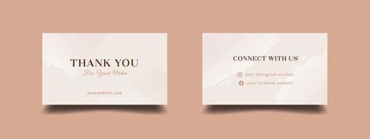 Thank you for your order card design template. Luxury and elegant background. Vector illustration ready to print.