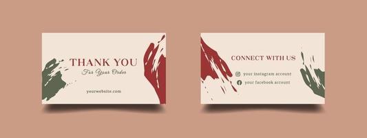 Thank you for your order gift card design template vector
