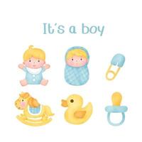 baby shower it is a boy elements vector