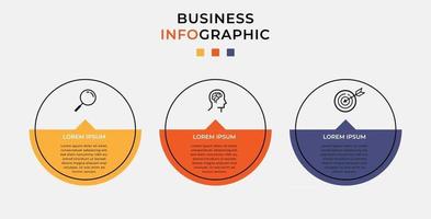 Plantilla de negocio de diseño infográfico vectorial con iconos y 3 opciones o pasos vector