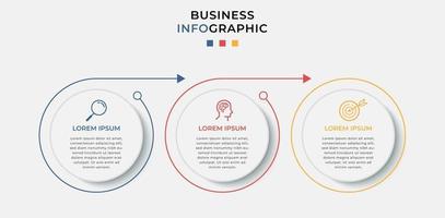 Vector Infographic design business template with icons and 3 options or steps