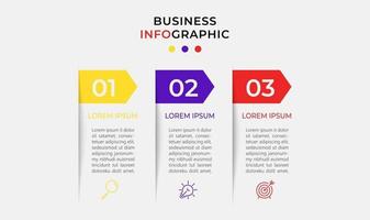 Vector Infographic design business template with icons and 3 options or steps