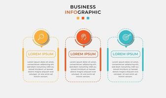 Vector Infographic design business template with icons and 3 options or steps