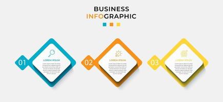 Vector Infographic design business template with icons and 3 options or steps