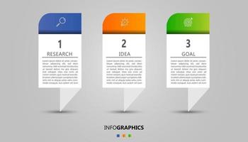 vector de plantilla de diseño de infografía empresarial con iconos y 3 opciones o pasos