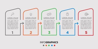 vector de plantilla de diseño de infografía empresarial con iconos y 5 opciones o pasos