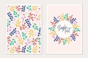 Botanical greeting card template vector