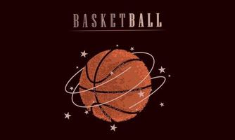 Isolated basketball ball with stars on a poster