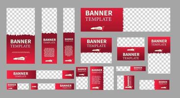 Conjunto de banners web creativos de tamaño estándar con un lugar para fotos. vector