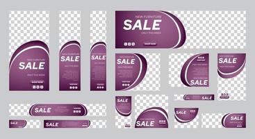 Set of Sale web banners template of standard size with place for photos vector