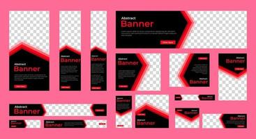 Plantilla de banners modernos con tamaño estándar para publicidad. vector