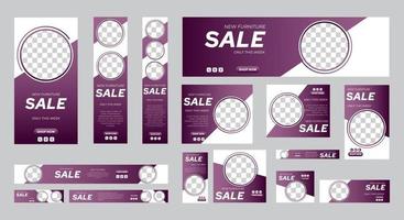Set of Sale web banners template of standard size with place for photos vector