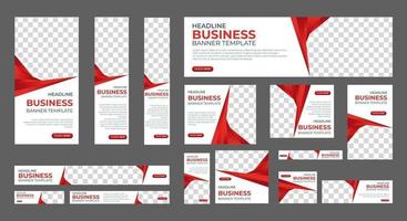 Business web banners with standard size and place for photos vector